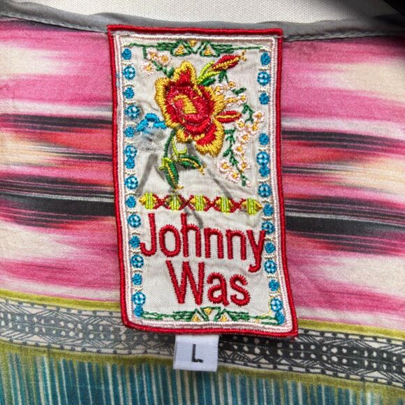 Johnny Was 3/4 Sleeve Blouse Top Shirt Size Large 100% Silk Floral Boho C095 -5 - Picture 14 of 15